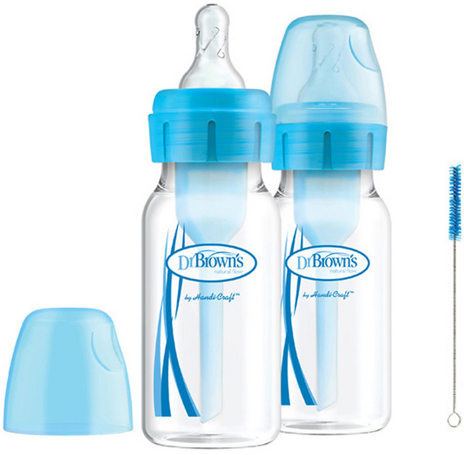 닥터브라운 내로우넥 옵션스 플러스 PP 젖병, 블루, 120ml, 2개