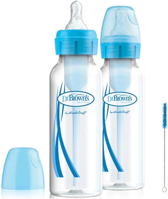 닥터브라운 내로우 PP 칼라 젖병, 블루, 250ml, 2개