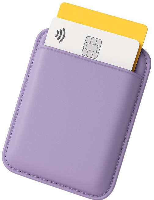 OHI iPhone Galaxy MagSafe 皮革卡夾手機殼, 1個, 薰衣草紫
