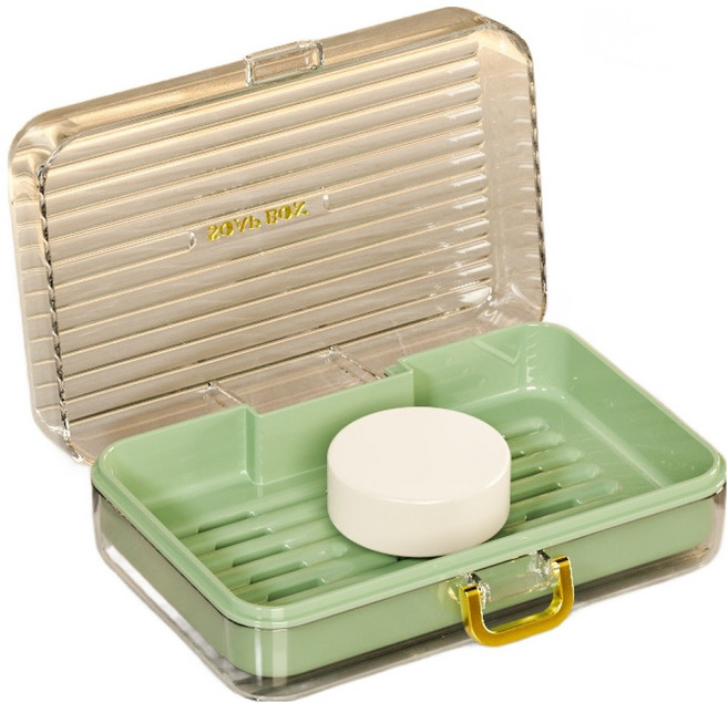 사각 이중 비누 받침대 케이스, 그린, 1개