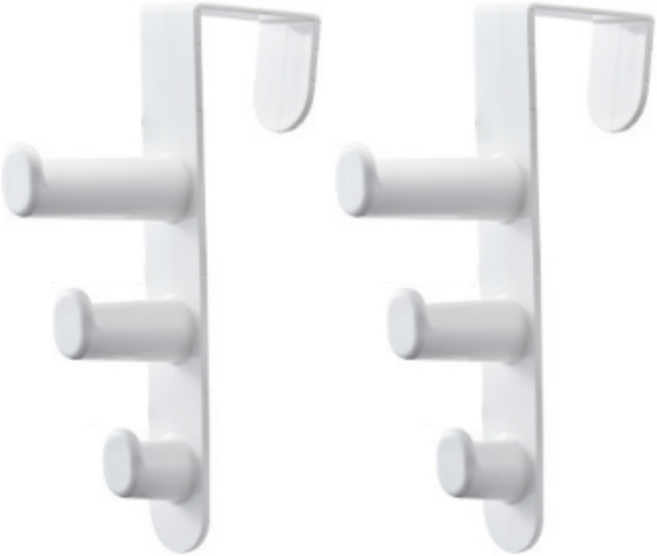 라이프라임 문걸이행거 3단 도어후크 문옷걸이, 흰색, 2개