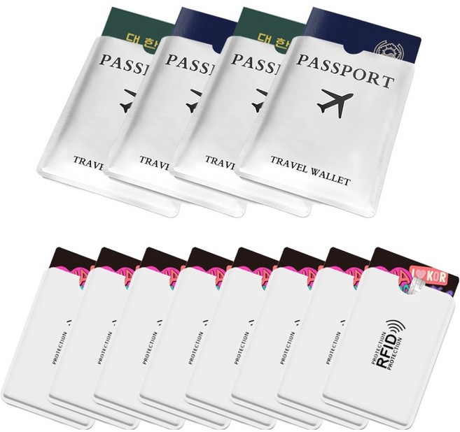 아펙토 RFID차단 여권 케이스 4p + RFID차단 카드 케이스 8p 세트