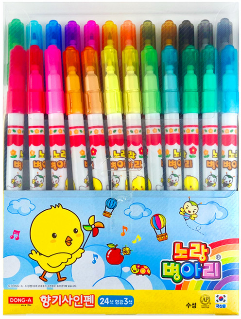 동아 노랑병아리 향기 사인펜 24색, 1개