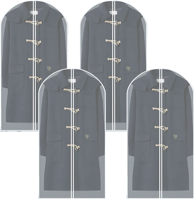 아이디어룸 겨울 코트 양복 지퍼 옷보관 커버, 4개입, 1개
