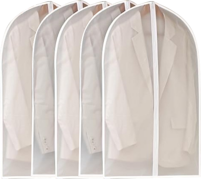 아이디어룸 겨울 코트 양복 지퍼 옷보관 커버, 5개입, 1개