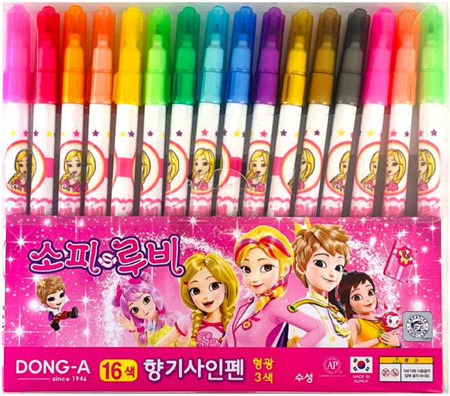 동아 소피루비 향기 사인펜, 16색, 1세트