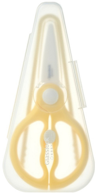 글라스락 베이비 휴대용 가위 집게 세트, 가위 + 안전캡 + 집게 + 케이스, 옐로우, 1세트