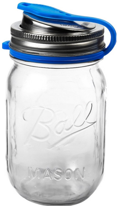 Ball 梅森 隨行玻璃梅森罐 窄口徑 藍色 32oz, 1組, 950ml