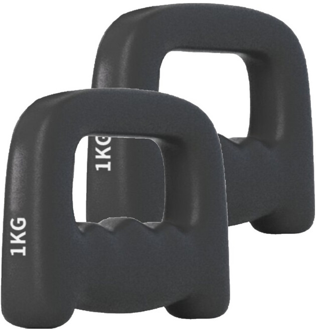 HOME GYM CLUB 居家健身 拳擊啞鈴 1kg 2個, 黑色, FB026