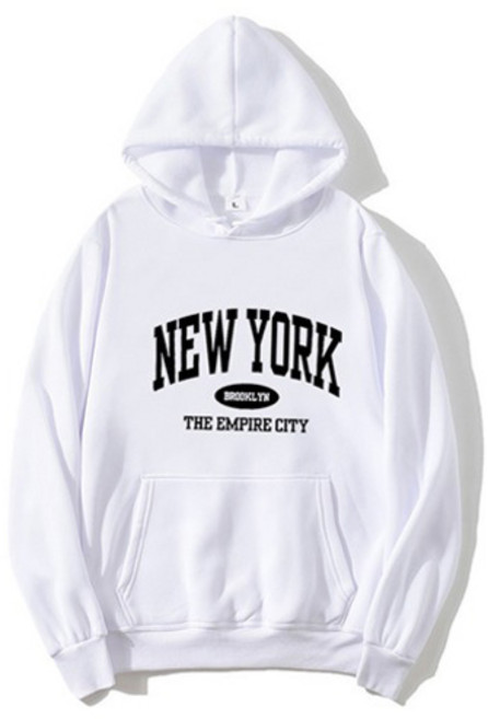 Goodif 男女通用寬鬆版紐約字母日常連帽T恤