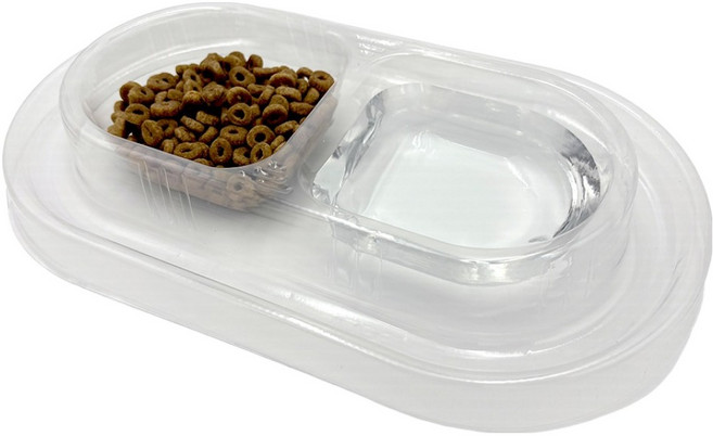 둥둥펫 길고양이 급식소 개미방지 일회용 밥그릇 2구, 투명, 10개