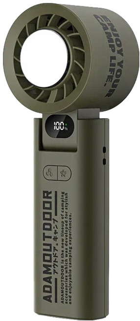ADAMOUTDOOR 隨身掛繩機能冰鎮風扇, ADFN-HTF500-GR, 綠色