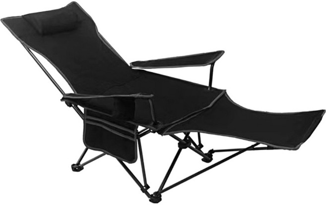 존글로벌 DND마켓 각도조절 캠핌체어 경량 릴렉스 캠핑의자 접이식 발받침 베게, 블랙, 1개