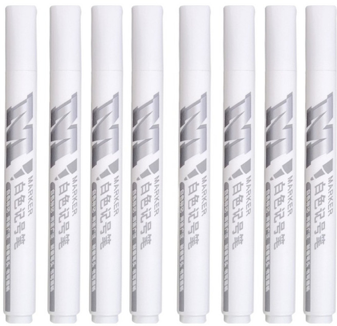 엠앤지 유성 마카펜 화이트, 8개, 1색
