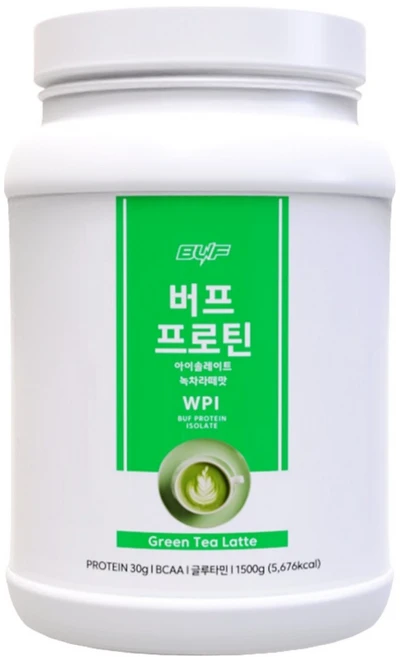 버프 프로틴 아이솔레이트 WPI 100% 유청 단백질 보충제 파우더 녹차 라떼 맛, 1개, 1.5kg - 쿠팡