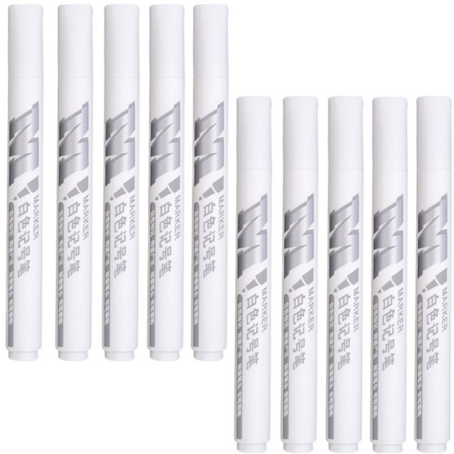 엠앤지 유성 마카펜 화이트, 10개, 1색