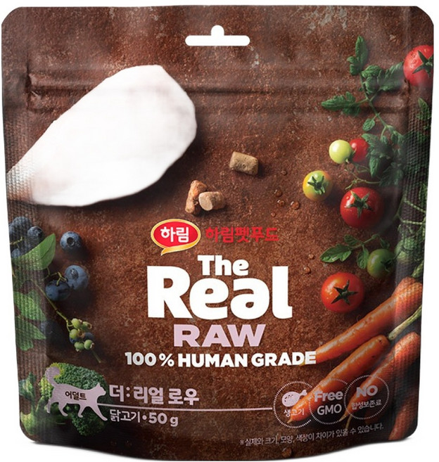 하림펫푸드 어덜트 더리얼 로우 캣 건식사료, 닭, 50g, 1개