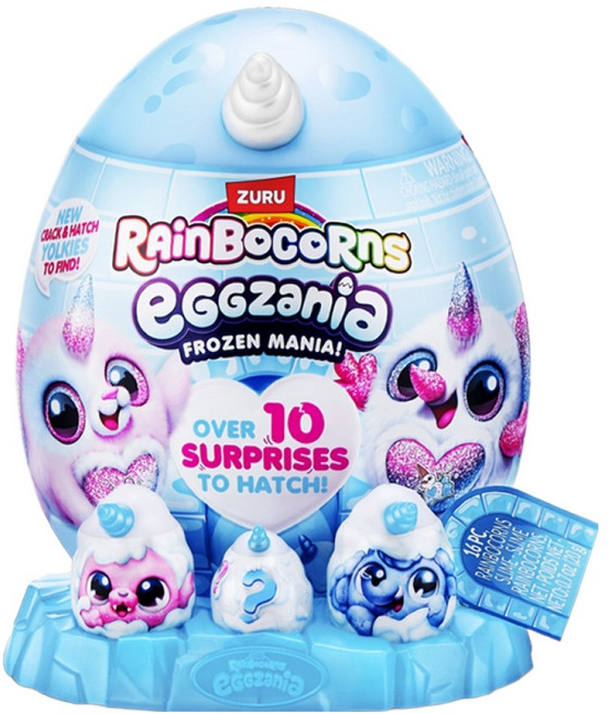 주루 아이비젼 레인보우콘 에그자니아 프로즌 매니아 모찌 애착 유니콘 봉제 동물 인형, 24cm, 혼합색상, 1개