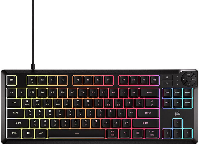 CORSAIR 海盜船 K55 CORE TKL RGB 靜音薄膜電競有線無數字鍵盤, RGP0182, 單一顏色, 製造商軸