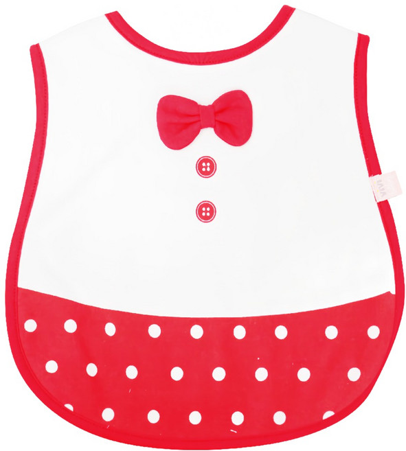 vivibaby 蝴蝶結紅點圍兜, 紅色, 1入, 1個