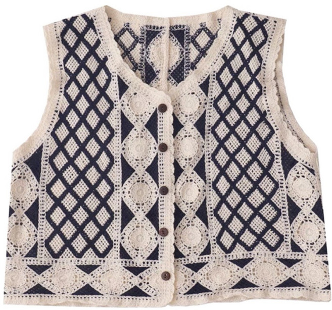 엘쏘 레이스 크로셰 니트 베스트