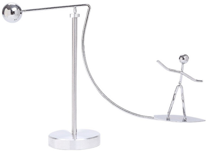 통큰창고 무한동력 책상장식용 서핑 타입4 실버 18.5 x 13, 1개