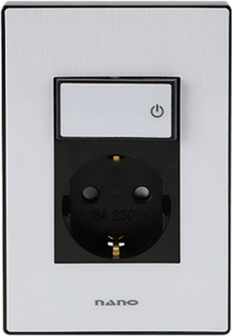 나노전기 아트2 심플 스위치부 1구 콘센트 블랙, 1개