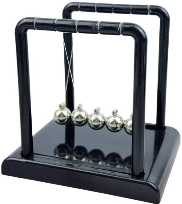 통큰창고 무한동력 뉴턴진자운동 블랙스퀘어 올블랙 9 x 7 x 9 cm, 1개