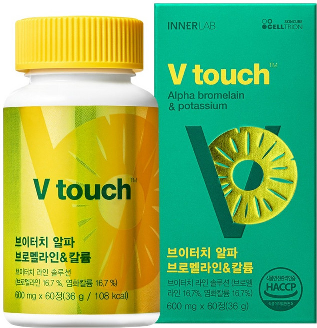이너랩 브이터치 알파 브로멜라인&칼륨 36g, 60정, 1개