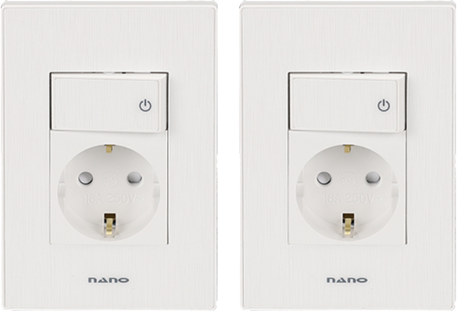 나노전기 아트2 심플 스위치부 1구 콘센트 화이트, 2개