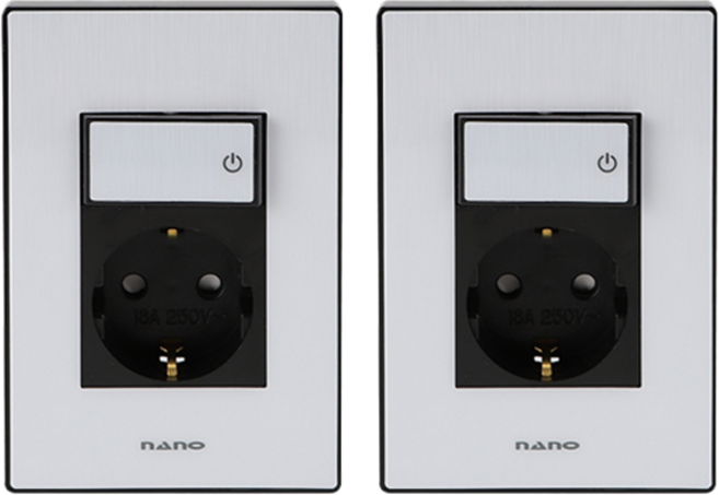 나노전기 아트2 심플 스위치부 1구 콘센트 블랙, 2개