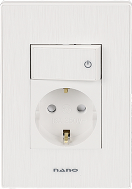 나노전기 아트2 SIMPLE 스위치부 1구 콘센트 화이트, 1개