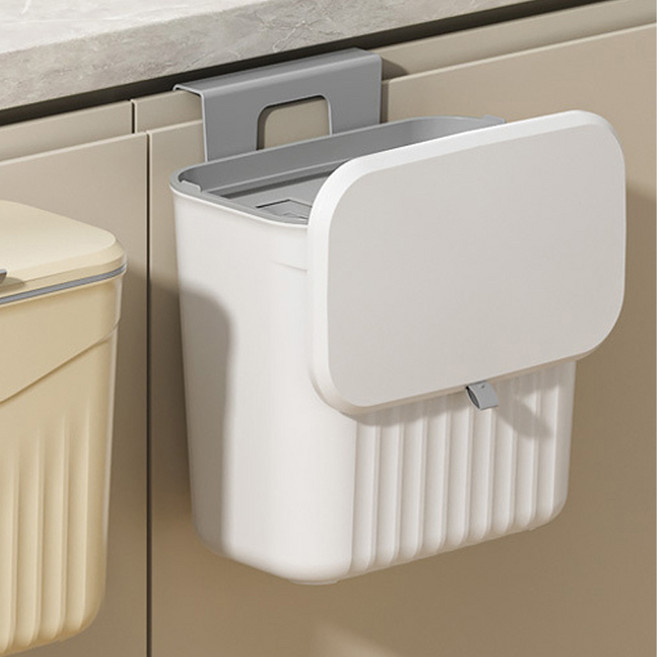 주방 음식물쓰레기통 벽걸이 8L + 전용비닐 100p 세트, 화이트(벽걸이), 1세트
