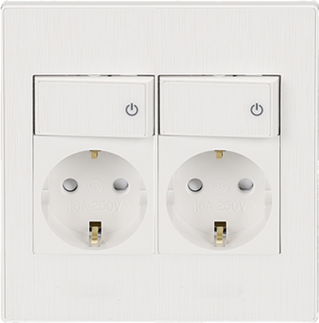 나노전기 아트2 심플 스위치부 2구 콘센트 화이트, 1개