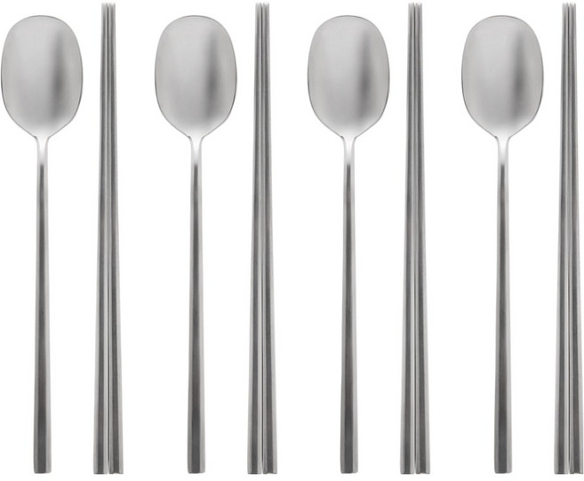 코스틱 제이테이블 프리미엄 스텐316 더 달콤 수저4인세트, 실버, 1세트, 숟가락 4p + 젓가락 4p