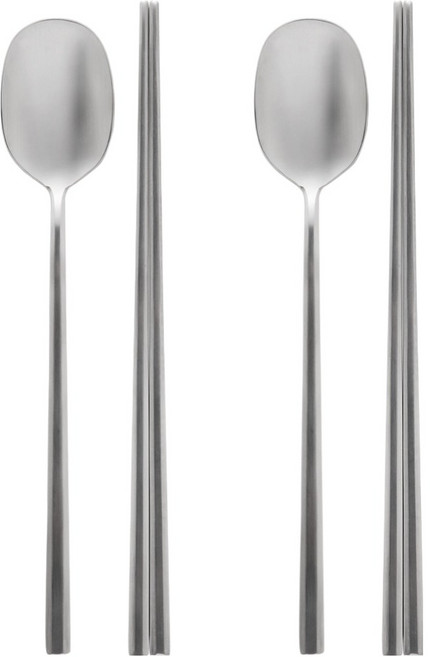 코스틱 제이테이블 프리미엄 스텐316 더 달콤 수저2인세트, 실버, 1세트, 숟가락 2p + 젓가락 2p