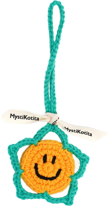 미스티코티타 스마일데이키링 코튼스마일 초보뜨개 DIY 패키지, 옐로우 + 민트그린, 1개