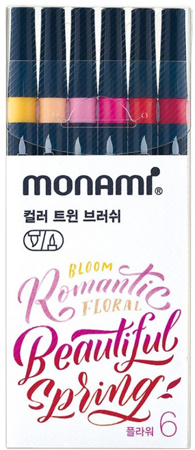 모나미 컬러트윈브러쉬 6색 세트, FLOWER, 1세트