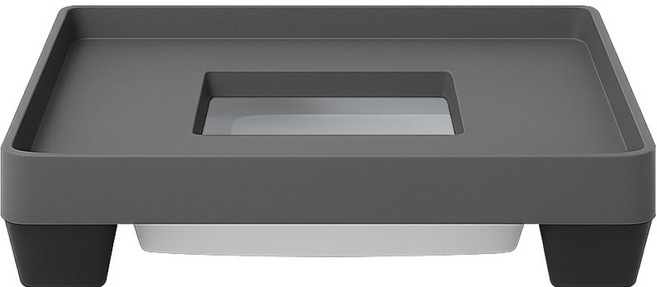 식스파머스 튼튼한 프리미엄 서랍식 물받침형 정사각 화분 받침, 회색 3호, 1개