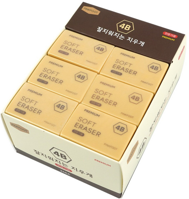 핑크풋 잘지워지는 4B 지우개, 24개