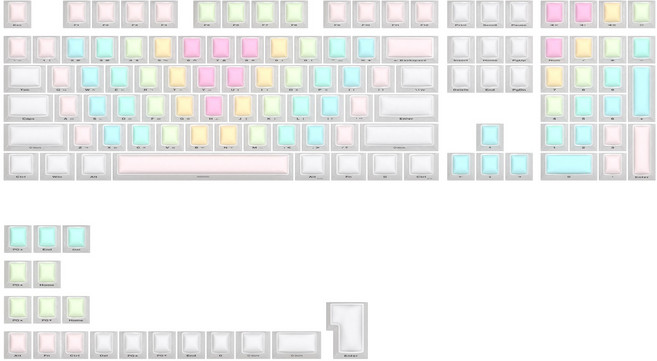 앱코 궁둥이 실리콘 키캡 세트, 파스텔