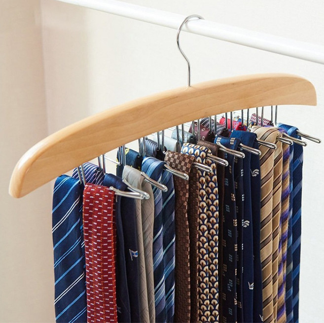 넥타이 스카프 나시 허리띠 벨트 다용도 걸이, 베이지, 2개