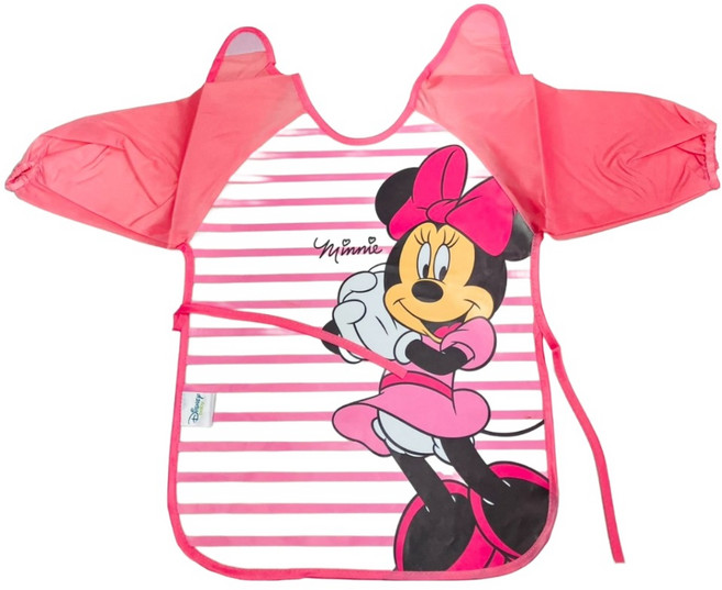 Disney 迪士尼 畫畫衣圍兜 米妮, 粉紅色