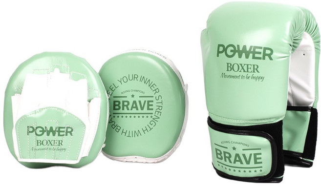 브레이브 파워복서 글러브 + 미트 세트, VALITIC + WHITE, 1세트
