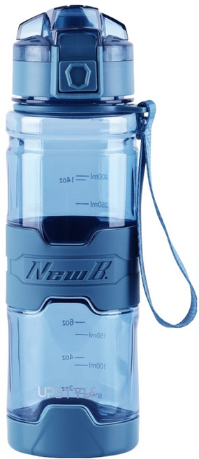 UPSTYLE TRITAN質感防摔直飲運動提帶水壺, 透明藍, 1個, 500ml
