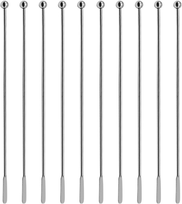 발룬피니 스텐 304 다용도 머들러 스틱, 실버, 10개