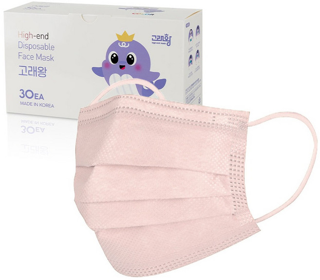 고래마스크 극세사 고래왕 마스크 특대형, 30개입, 1개, 복숭아