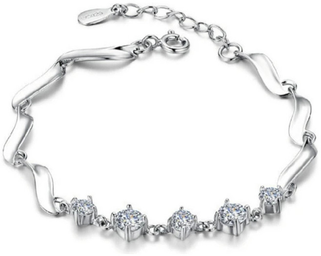 Sayaka 紗彌佳 守護者純銀鑲鑽手鍊 白鑽