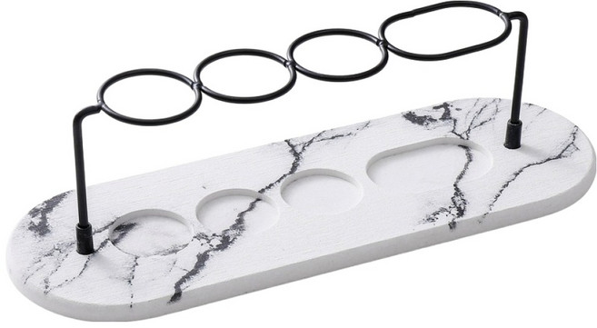 썸즈마인 트레이 칫솔 꽂이 30 x 10 cm, 흰색마블, 1개