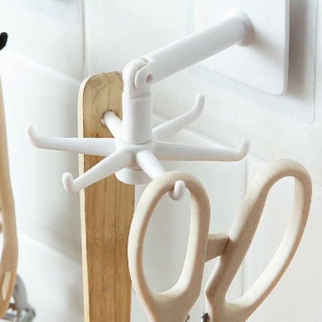 디오셀 무타공 접착식 주방 조리기구걸이, 화이트, 2개